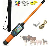Lecteur de puces pour Animaux, Scanner de puces Universel, pour bétail | Scanner bâton pour puces et boucles d'oreille (normes 134,2 kHz FDX-B/HDX/EMID) Longue portée (10-30 cm), avec écran LCD