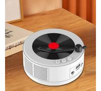 Lecteur de radio FM rétro portable, mini-tourne-disque vinyle avec haut-parleur intégré, enceinte Bluetooth rétro, prend en charge AUX/USB/TF