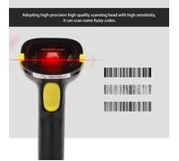 Lecteur de scanner de code à barres laser sans fil tenu dans la main de 2,4 GHz pour iOS Android Windows（vert）