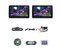 Lecteur DVD 10,1 Pouces Lecteurs vidéo de Voiture Portable MP5 Écran LCD Appui-tête Bouton Tactile Moniteur Jeu USB SD FM IR Haut-Parleur Road Trips en Famille(2 DVD Player Monitor)