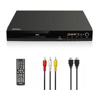 Lecteur DVD avec Péritel, Lecteur DVD Multi-Régions pour Télévision, Lecteur DVD et CD pour Système Stéréo avec Entrée USB, Sortie HDMI, Sortie RCA, Prise Micro, Systèmes PAL et NTSC (Noir Métallisé)