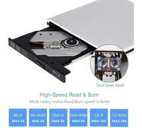 Lecteur DVD Blu Ray 4K 3D Externe Portable Ultra Slim USB 3.0 Graveur de DVD CD-RW pour Mac OS, Linux, Windows XP/Vista / 7/8/10,PC
