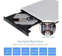 Lecteur DVD Blu Ray 4K 3D Externe Portable Ultra Slim USB 30 Graveur de DVD CD-RW pour Mac Linux Windows OS 7810PC XPVista