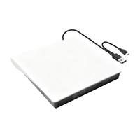 Lecteur DVD CD Externe USB 3.0 & Type-C Graveur Externe CD DVD +/-RW ROM Lecteur pour Ordinateur Portable PC Burner Reader Lecteurs Externaux pour Windows XP/Vista/7/8/10/11 Linux Mac OS(Blanc)