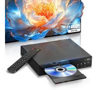 Lecteur DVD Compact Port HDMI, Lecteur DVD Domestique Full HD 1080P pour Télévision, Prise en Charge Système NTSC/PAL, USB Intégré, Lecteur Disque Multizone avec Téléviseur Intelligent/Système Audio