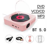Lecteur DVD et CD HDMI avec haut-parleur intégré,Bluetooth 5.0,prise en charge de la connexion AV,budgétaire TV,musique - Type Pink DVD Player