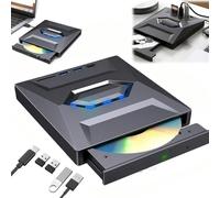 Lecteur DVD externe 7 en 1 USB et lecteur Blu-ray, USB C 3.0 de type C, graveur portable BD/DVD/CD avec 3 ports USB et lecteur de cartes SD/TF, lecteur optique Blu-ray 6X pour ordinateur portable
