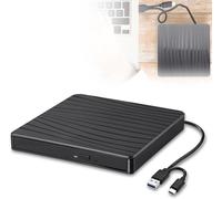 Lecteur DVD externe, USB 3.0 et Type-C portable CD DVD +/-RW ROM pour ordinateur portable PC de bureau, lecteur de graveur CD DVD compatible avec Windows XP / 2003 / Vista /7 /8/10/11 Linux