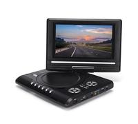Lecteur DVD HD Portable avec écran Pivotant, Deux Haut-parleurs Stéréo, TV Analogique, Port USB, Lecteur de Cartes, Batterie Longue Durée, Rotation à 270°, Multifonction pour la