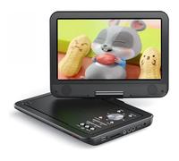 Lecteur DVD Portable 12,5"" avec écran pivotant HD 10,5"" pour Voiture et Enfants, avec Chargeur de Voiture, Prend en Charge, Noir