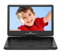 Lecteur DVD Portable 15,7"" avec Grand écran HD 14"" Batterie Rechargeable 6 Heures Prise en Charge USB/Carte SD Noir