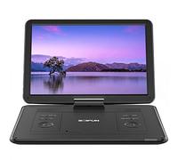 Lecteur DVD Portable 17,5" avec Grand écran HD 15,6", Batterie Rechargeable 6 Heures, Prise en Charge USB/Carte SD/synchronisation TV et Plusieurs formats de Disque, Haut-Parleur à Volume élevé, Noir