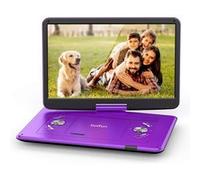 Lecteur DVD Portable 17,5" avec Grand écran HD 15,6" ,Batterie Rechargeable 6 Heures,Prise en Charge USB/Carte SD/synchronisation TV