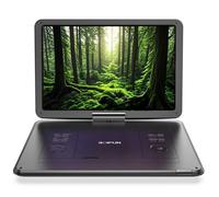 Lecteur DVD Portable 17,5"" avec Grand écran HD 15,6"",Batterie Rechargeable 6h,Prise en Charge USB/Carte SD/synchronisation TV Noir