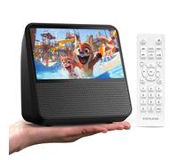 Lecteur DVD Portable Autonome: Luminosité Réglable, Batterie 4000mAh, Bluetooth/USB/AV/Reprise de la Lecture. Multizone Lecteur DVD Film/CD Musique Portatif avec écran pour TV, Voiture (Noir)