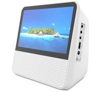 Lecteur DVD portable, Bluetooth 5.1, télécommande, deux haut-parleurs, arrêt programmé, adapté à l'apprentissage des enfants, blanc