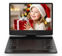 Lecteur DVD portable de 14,9" avec écran pivotant HD de 13,3", batterie rechargeable de 5 heures, lecteur DVD de voiture pour enfants, prend en charge HDMI in/CD/DVD/carte SD/USB, sans région, écran