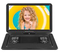 Lecteur DVD portable de 49,8 cm avec grand écran HD de 17", 5 heures de batterie, lecteur DVD portable avec chargeur de voiture, lecteur DVD portable pour enfants prend en charge toutes les régions