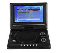 Lecteur DVD Portable de 8,2 Pouces avec écran Pivotant HD de 7 Pouces, Batterie Rechargeable Intégrée, Support CD/DVD/Carte SD/USB, Télécommande, Chargeur de Voiture (Prise UE)