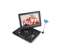Lecteur DVD portable de 9,8 pouces avec écran rotatif, entrée/sortie AV, radio FM et tuner TV pour une utilisation à domicile ou en voiture