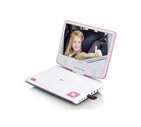 Lecteur DVD portable de 9 pouces avec casque, port USB et dispositif de suspension DVP-910PK Blanc-Rose