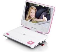 Lecteur DVD portable de 9 pouces avec casque, port USB et dispositif de suspension Lenco DVP-920PK Rose