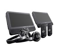 Lecteur DVD Portable Double Écran 9", Casques et Batterie Intégrée