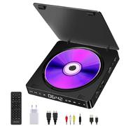 Lecteur DVD Portable - HD 1080P, HDMI, USB, Écran Tactile, avec Télécommande - 15.1x15.1x2.85 cm - Noir
