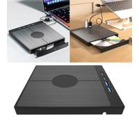 Lecteur DVD Portable, Lecteur CD/DVD Externe 7 en 1 DVD USB 3.0 avec 2 Ports USB/Type-C