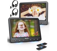 Lecteur DVD Portable Lecteur DVD 10,5 Pouces avec HDMI, 2 Écrans, 5 Heures Autonomie