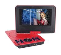 Lecteur DVD Portable, Lecteur DVD à écran HD de 6,8 Pouces, Prise en Charge du Lecteur DVD Mobile Pivotant à 270 Degrés, Cassette U Disk/SD/MMC, avec Télécommande, pour Voiture/enfants(UE-rouge)