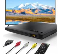 Lecteur DVD pour TV avec HDMI, Lecteur DVD sans région avec système NTSC/PAL, Lecteur de CD pour chaîne stéréo, câbles HDMI/RCA Inclus, télécommande