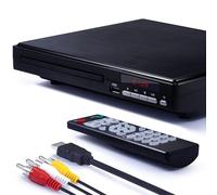 Lecteur DVD pour TV, lecteur DVD HD 1080p pour la maison, toutes les régions, mini lecteur CD compact avec port USB 2.0, télécommande, câble HDMI et AVI, système PAL/NTSC intégré (pas pour Bluray)