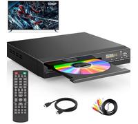 Lecteur DVD pour TV,Lecture Multirégionale,Lecteur DVD HDMI 1080P,CD Player avec MP3 et USB,Câble HMDI/RCA et Télécommande Inclus