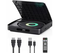 Lecteur Dvd Tv,Lecteur Dvd Hdmi 1080P,Aucune Restriction De Région,Fonction De Dernière Mémoire,Lecteur Cd Avec Port Usb,Télécommande,Ntsc/Pal