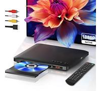 Lecteur DVD TV Mince, Ultra-Compact Lecteur DVD HDMI, Disc Player multirégions sans région, Connexion HDMI RCA (câble HD RCA Inclus), Upscaling HD 1080P, entrée USB, Système PAL/NTSC