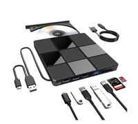 Lecteur DVD, USB3.0 Type-C 7 en 1 Lecteur Optique Portable Externe UHD 4K Blu-Ray BD DVD Burner(Blu-Ray Player)