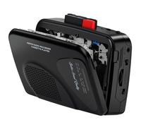 Lecteur/enregistreur de Cassettes Walkmaner, Radio AM/FM, Lecteur de Cassettes Portable, Enregistrement de Cassettes, Haut-parleurs intégrés, Enregistrement Manuel, T201 (Noir)