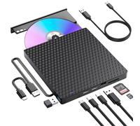 Lecteur Externe DVD CD Externe, USB 3.0 USB C Lecteur CD Externe pour Ordinateur Portable, Ordinateur de Bureau, MacBook, iMac, graveur DVD +/-RW, Lecteur DVD Externe pour Windows 11/10/8/7/XP/Linux
