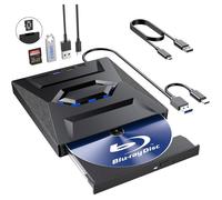 Lecteur Graveur Blu-ray Externe BD CD DVD 3D 4K USB 3.0 typc C Port& SD Card,DVD & CD-ROM +/-RW, PC Windows Mac Linux