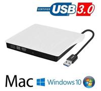 Lecteur Graveur DVD CD Externe - LECHEO - USB 3.0 - Blanc