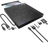 Lecteur Graveur DVD CD Externe USB 3.0 Portable- Graveur de DVD multifonction 7 en 1- pour Windows 11/10/8/7 Linux Mac OS10.6 ou sup