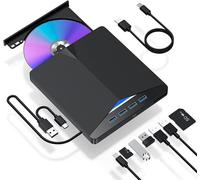 Lecteur Graveur DVD CD Externe USB 3.0 Portable- Graveur de DVD multifonction 7 en 1- pour Windows 11/10/8/7