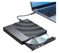 Lecteur/graveur DVD externe portable, compatible Mac, PC Windows 11/10/8/7 et Linux, design compact et portable avec éclairage LED.
