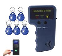 Lecteur-graveur RFID portatif 125 kHz avec 5 Porte-clés inscriptibles, copieur d'identification de proximité pour contrôle d'accès, Dispositif de Copie Carte atterie Non Incluse)