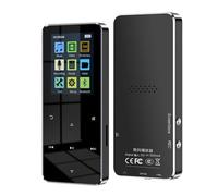 Lecteur MP3 1,8 pouces bluetooth avec enregistrement radio FM métal tactile HiFi Mini baladeur portable MP4 musique sans perte, 16 Go, Bluetooth