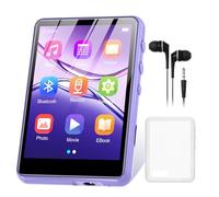 Lecteur MP3 128GB Bluetooth 5.3, ZAQE 2.4" Plein écran Tactile Lecteur MP3 Portable,Haut-parleurs Haute définition intégrés, Radio FM, Enregistrement, entrée Ligne, Son HiFi, jusqu'à 512GB, Violet