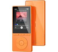Lecteur MP3 64 Go, MP3 Bluetooth 5.3 avec Haut-Parleurs, Lecteur Musique, Enregistreur Vocal, Radio FM, Chaîne Hi-FI, Écouteurs, Écran Couleur 2,4 Pouces, Emplacement pour Carte TF 128 Go (Orange)