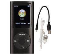Lecteur MP3 64G, Lecteur de Musique MP3 à écran de 1,8 Pouces pour Les études Sportives, Prise en Charge MP3 WMA FLAC Ape AAC OGG et ACELP, écouteurs Inclus (Le Noir)