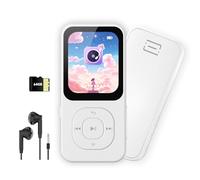 Lecteur MP3 64Go avec Bluetooth 5.3, Lecteur de Musique PECSU écran HD avec Haut-Parleur, Radio FM, Enregistreur Vocal, Son HiFi, E-Book, Écouteurs Inclus (Blanc)